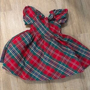 Red Plaid Dress with Bow